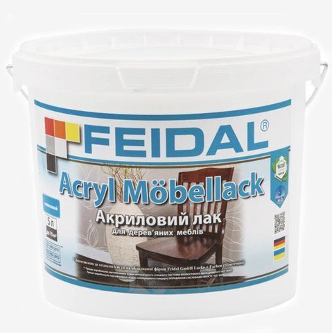 Лак акриловый мебельный глянцевый Feidal Acryl M&ouml;bellack 5л 1886454969 фото