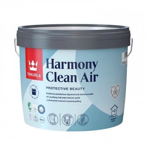 Фарба інтер'єрна глибокоматова Tikkurila Harmony Clean Air База А (біла) 0.9л 2148518983 фото