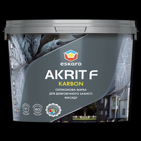 Фарба силіконова Eskaro Akrit F Karbon фасадна TR (під тонування, прозора В3) 2.7л 2574990606 фото