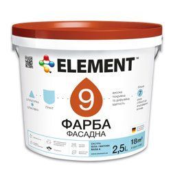 Фарба фасадна для стін ELEMENT 9 (під тонування В3) 9.4л 1771634205 фото
