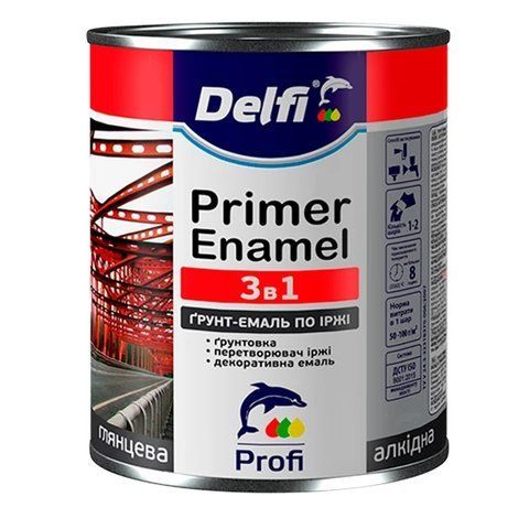 Ґрунт-емаль по іржі 3 в 1 Delfi хакі матовий 2.8 кг 2792906563 фото