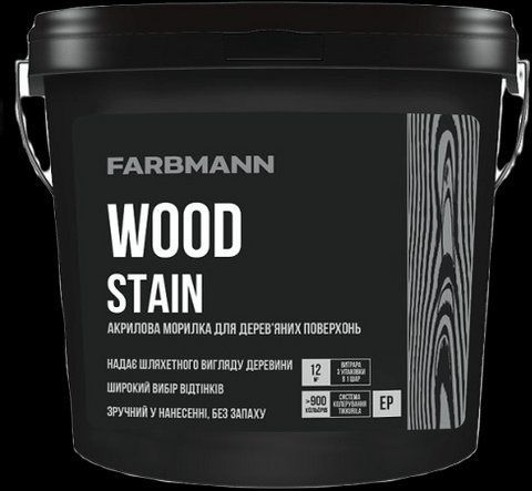 Акрилова морилка для дерев&rsquo;яних поверхонь FARBMANN WOOD STAIN база EP 0.9л 2761522509 фото
