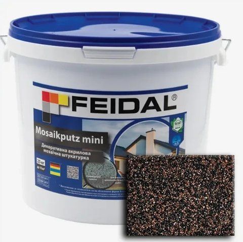 Декоративная акриловая мозаичная штукатурка Feidal Mosaikputz mini А21 25кг 1886455537 фото