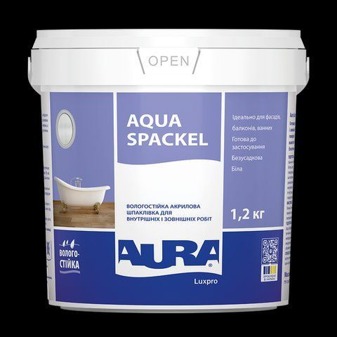 Шпаклевка акриловая Aura Luxpro Aqua Spackel влагостойкая 1.2кг 2569051375 фото