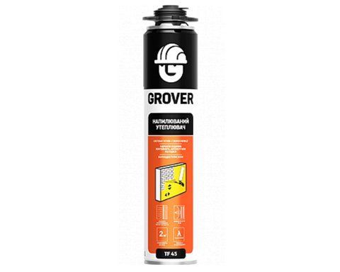 Пена утеплитель полиуретановый GROVER TF45 пистолетная желтая 850мл 1421517521 фото