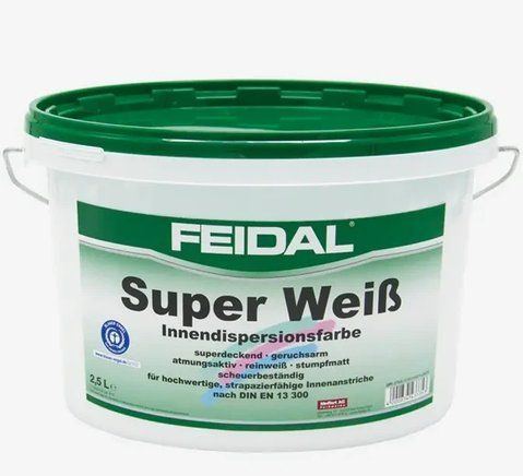 Фарба інтер&rsquo;єрна Feidal Super Wei&szlig; Біла 2,5л 2198704590 фото