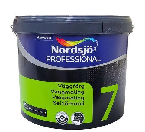 Фарба для стін та стелі латексна матова Sadolin Professional 7 Svart Чорний 10л 2889951584 фото