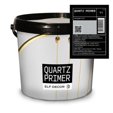Грунт с кварцевым песком ELF DECOR QUARTZ PRIMER White для декоративных штукатурок 1л 2028273513 фото