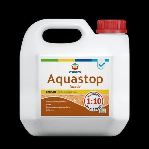 Ґрунтовка вологоізоляційна для зовнішніх робіт ESKARO AQUASTOP FASAD 3л 2028273770 фото