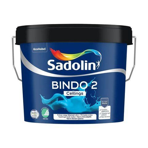 Фарба для стелі абсолютно матова емульсійна Sadolin Bindo 2 Білий BW 4.5л 2889798635 фото