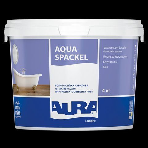 Шпаклевка акриловая Aura Luxpro Aqua Spackel влагостойкая 4кг 2569059376 фото