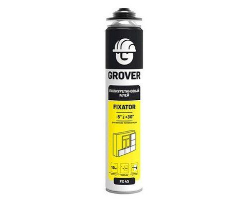 Пена-клей GROVER FIXATOR FX45 ВСЕСЕЗОННАЯ для приклеивания утеплителя 718мл 2453784476 фото