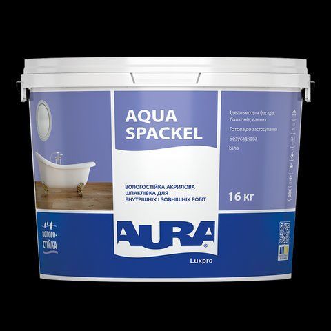 Шпаклевка акриловая Aura Luxpro Aqua Spackel влагостойкая 16кг 2569064894 фото