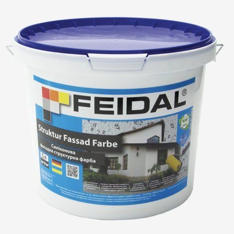 Краска фасадная силиконовая структурная Feidal Struktur Fassad Farbe 5л 1886454959 фото