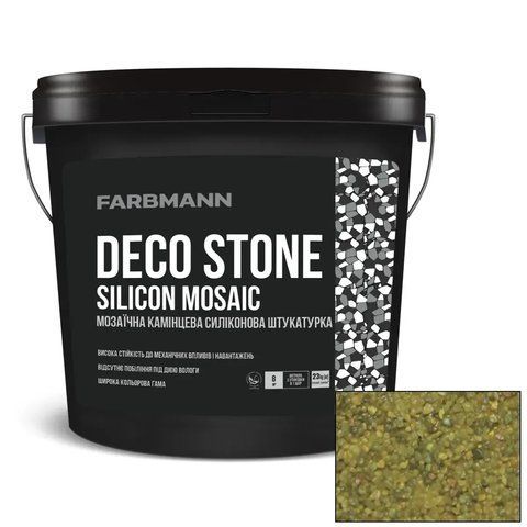 Мозаичная силиконовая штукатурка Farbmann DECO STONE SILICON MOSAIC QT2 23кг 2761545222 фото