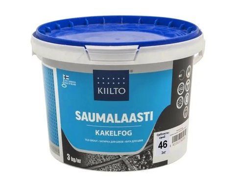 Смесь затирочная цементная KIILTO для швов плитки №46 Серебристо-серый 3кг 2602526254 фото