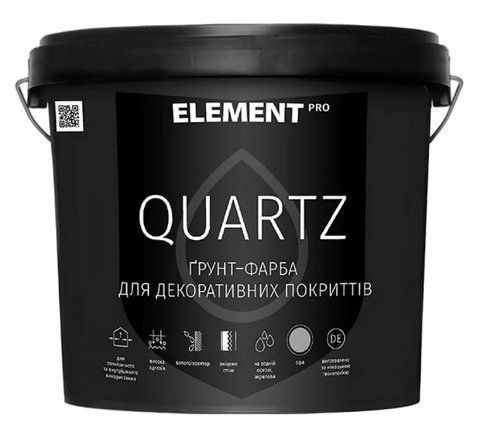 Грунт-краска для декоративных покрытий ELEMENT PRO QUARTZ Серый 25кг 1773035016 фото
