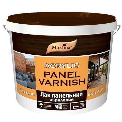 Лак панельный акриловый Maxima бесцветный глянцевый 0.9 л 2792905235 фото