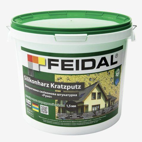 Декоративная силиконовая штукатурка Feidal Silikonharz Kratzputz Руно 1.5мм 25кг 1886455339 фото