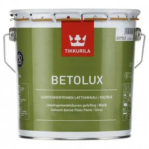 Фарба для бетонних підлог Tikkurila Betolux База А (біла) 9л 2596655162 фото