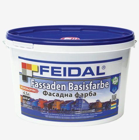 Краска фасадная Feidal Fassaden Basisfarbe Бесцветная 4.5л 1886455316 фото