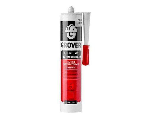 Герметик силиконовый GROVER FS100 высокотемпературный красный 300мл 1421724629 фото