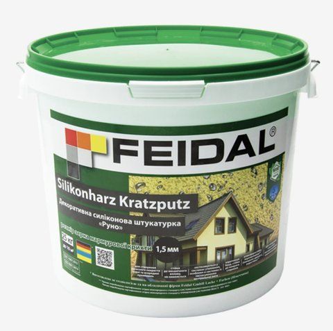 Декоративная силиконовая штукатурка Feidal Silikonharz Kratzputz Руно 1.5мм 15кг 1886455340 фото