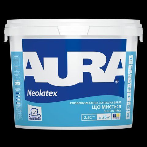 Краска акриловая интерьерная AURA NEOLATEX (белая B1) 2.5л 1423118663 фото