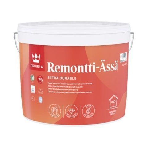 Фарба інтер'єрна для стін та стелі TIKKURILA REMONTTI-ASSA База А (біла) 9л 1783597901 фото