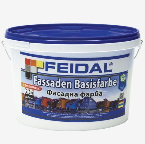 Краска фасадная Feidal Fassaden Basisfarbe Бесцветная 2.3л 1886455317 фото