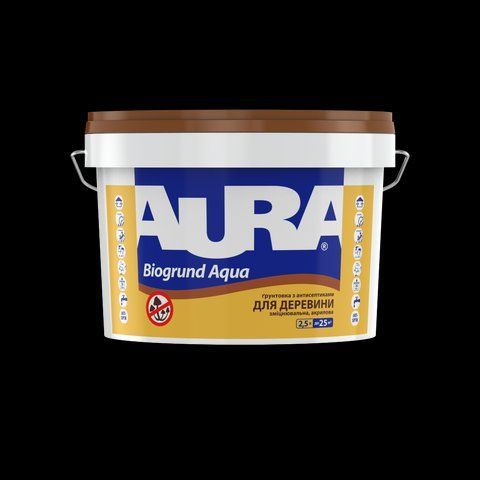Ґрунтовка антисептична Aura Biogrund Aqua для деревини 2.5л 2571564440 фото