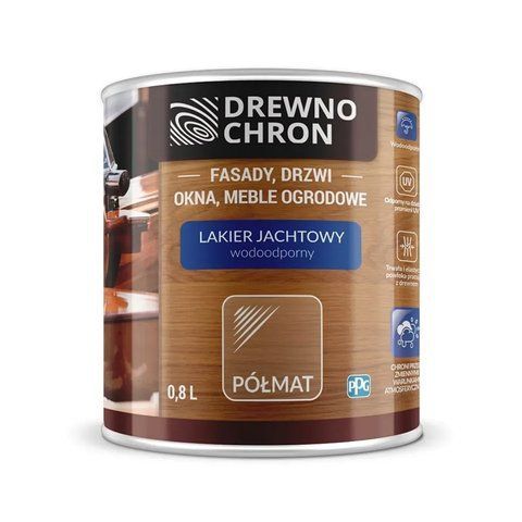 Лак яхтный Drewnechron полуматовый 0.8 л 2790751829 фото