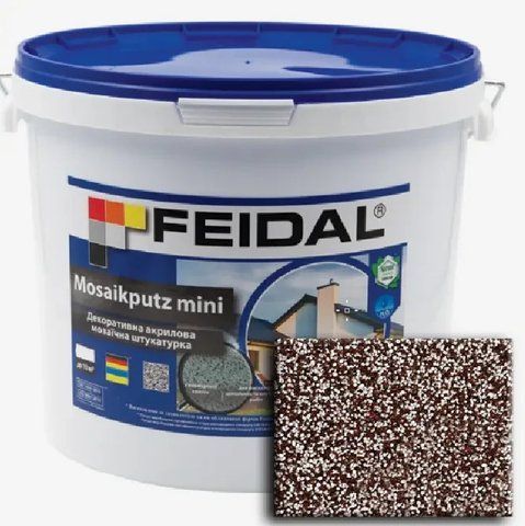 Декоративная акриловая мозаичная штукатурка Feidal Mosaikputz mini А25 15кг 1886455550 фото