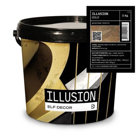 Декоративная штукатурка "золотой шелк" ELF DECOR ILLUSION GOLD 1кг 1702830765 фото