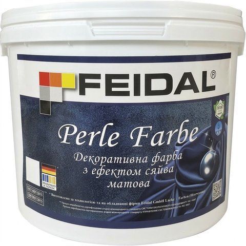 Краска декоративная матовая с эффектом сияния Feidal Perle Farbe Белый 10л 2966317859 фото