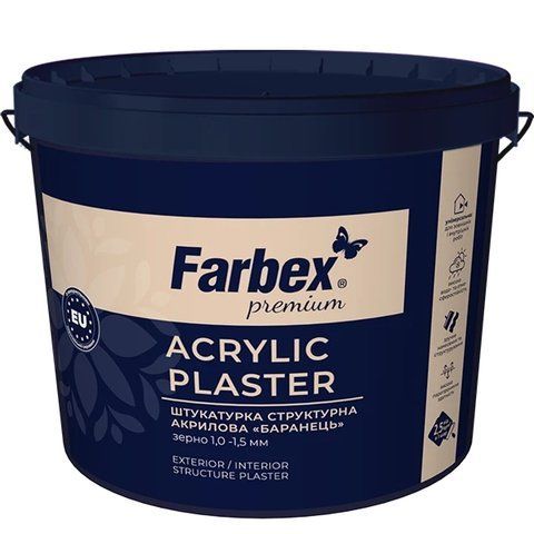 Штукатурка структурна акрилова "Баранець" Farbex білий (база А) 25 кг 2792906343 фото