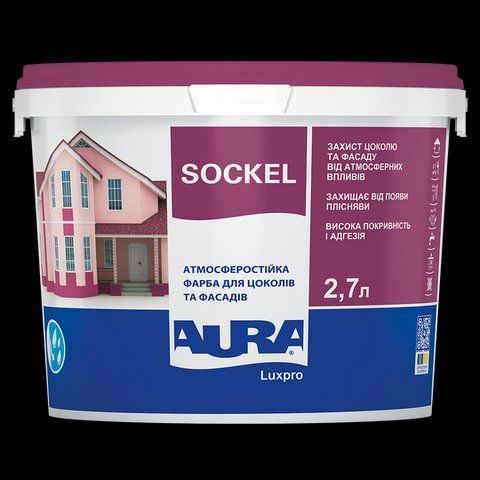 Фарба акрилова для цоколя AURA LUXPRO SOCKEL (біла В1) 2.7л 1773061082 фото