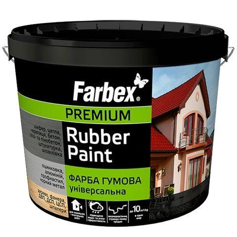 Фарба гумова універсальна Farbex червоно-коричневий 6 кг 2792906017 фото