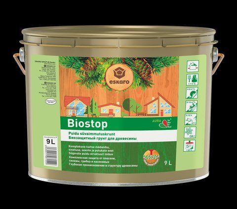 Ґрунтовка антисептична для деревини AURA BIOSTOP Безбарвна 9л 2171359145 фото