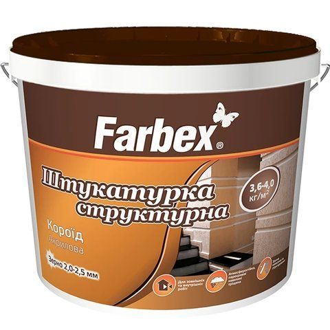 Штукатурка структурна акрилова "Короїд" Farbex білий (база А) 18 кг 2792906345 фото